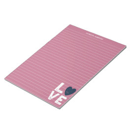 LIEBE Papier-Schreibtisch mit grafischer Linke Notizblock