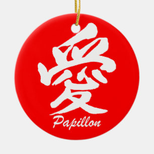 Liebe papillon keramikornament