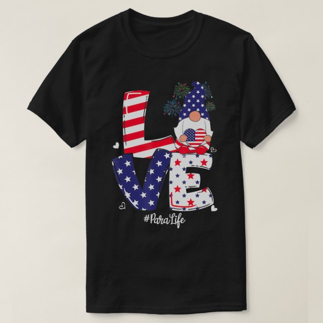 Liebe Para Life 4. Juli niedlich Gnome Nurses Hosp T-Shirt (Design vorne)