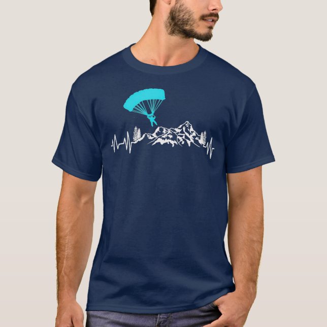 Liebe Paragliding T-Shirt Heartbeat Paraglider Ges (Vorderseite)