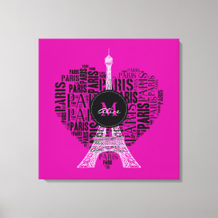 Liebe-Paris Eiffel-Turm- Monogramm Leinwanddruck