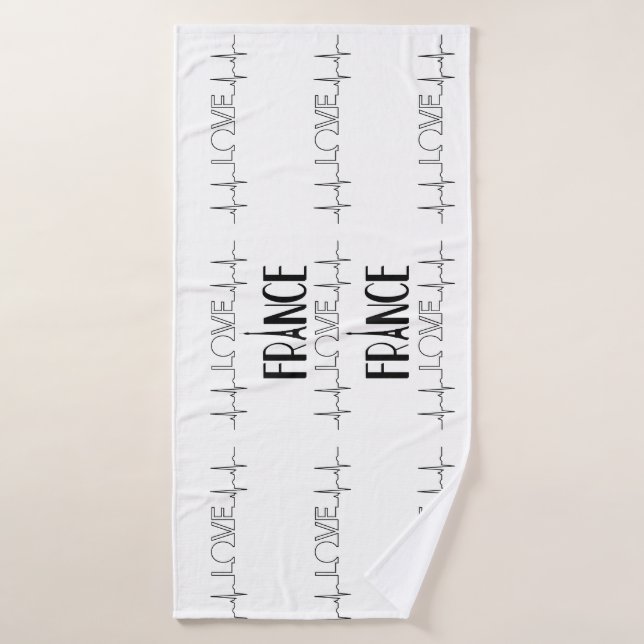Liebe Paris Frankreich Schwarz-weiß Bath Mat Badehandtuch (Badehandtuch)