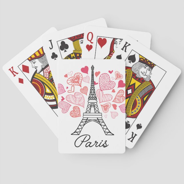 Liebe Paris, Frankreich Spielkarten (Rückseite)