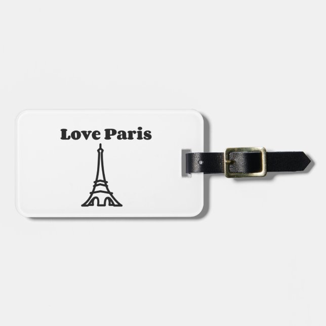 Liebe Paris Gepäckanhänger (Vorderseite horizontal)