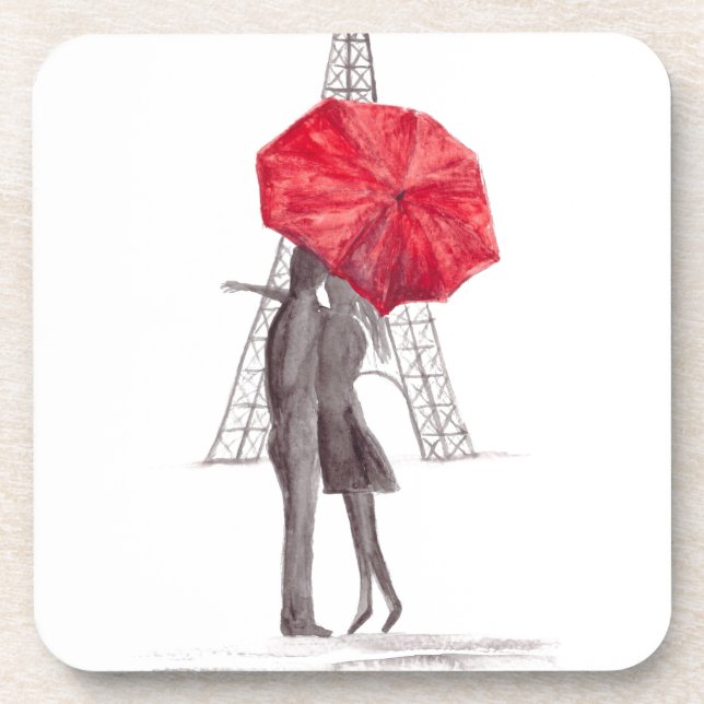 Liebe Paris Getränkeuntersetzer (Vorderseite)