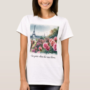 Liebe Paris Roses T - Shirt