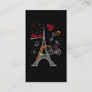 Liebe Paris Thema Reisen Frankreich Blume Eiffeltu Visitenkarte