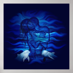 Liebe, Passionsakt - Paar mit Dolphin Poster