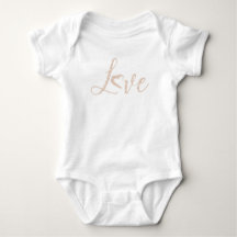 Liebe Pastel Beige Heart Baby Bodysuit