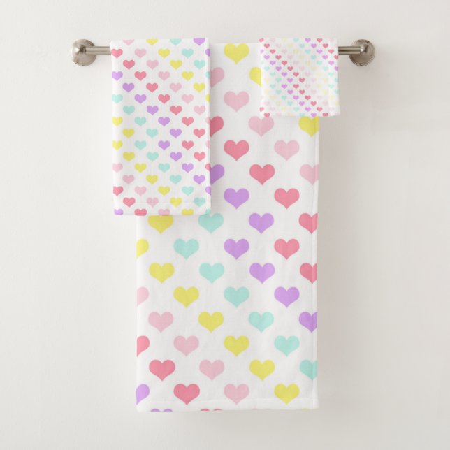 Liebe Pastel & Hearts BADEZIMMER TOWEL SET (Insitu)