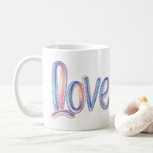 Liebe Pastel Scribble Slogan Kaffeetasse