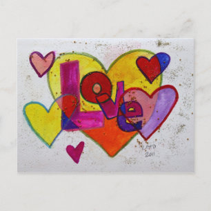 Liebe Patchwork Glitzer Herz Postkarte