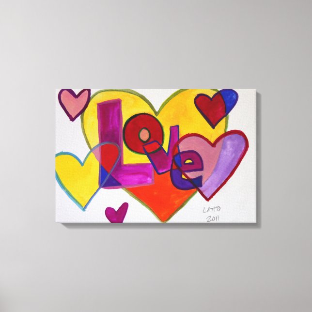 Liebe-Patchwork-Herz-Malerei-Canvas Print Leinwanddruck (Vorderseite)