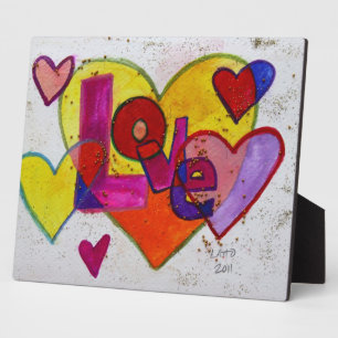 Liebe-Patchwork-Herz-Malerei Gedicht Plaque Fotoplatte