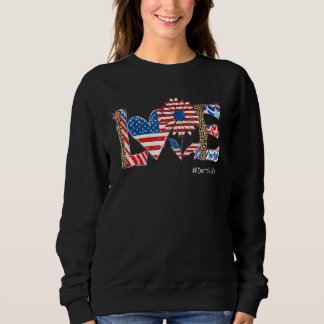 Liebe Patriotisches Zahnleben 4. Juli Leopard Sun Sweatshirt