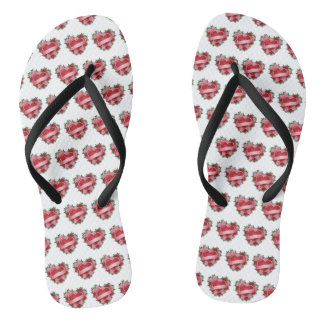 LIEBE PATTERN FLIP FLOPS