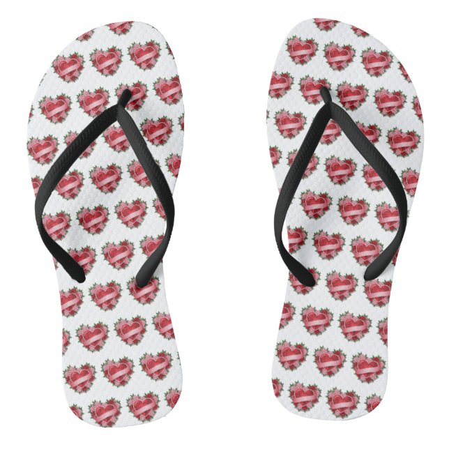 LIEBE PATTERN FLIP FLOPS (Fußbett)