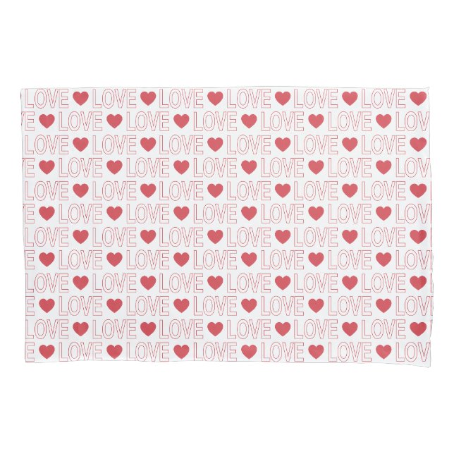 Liebe Pattern Musterbeispiel - Rote Kontur Kissenbezug (Vorderseite)