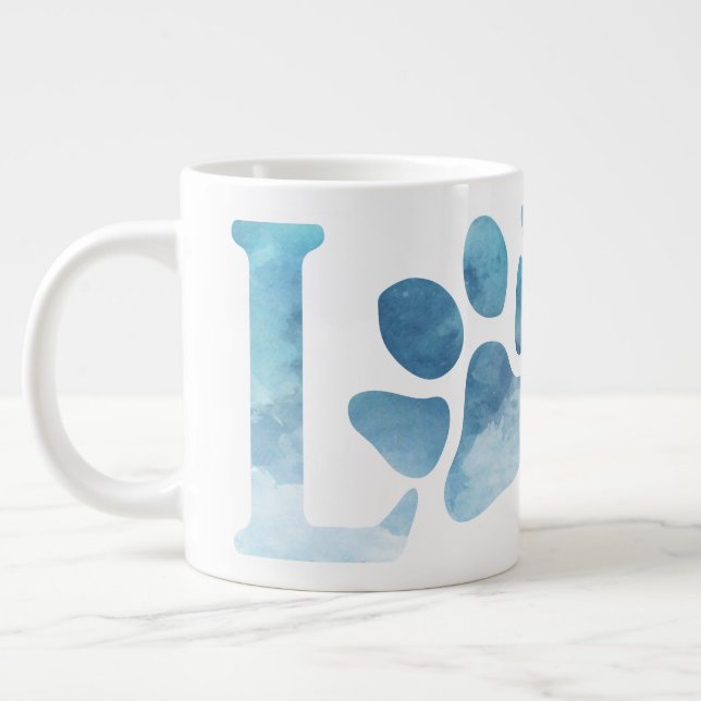 Liebe Paw Blue Jumbo-Tasse (Links)