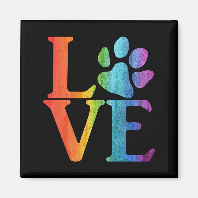 Liebe Paw Classic Rainbow Magnet (Vorne)
