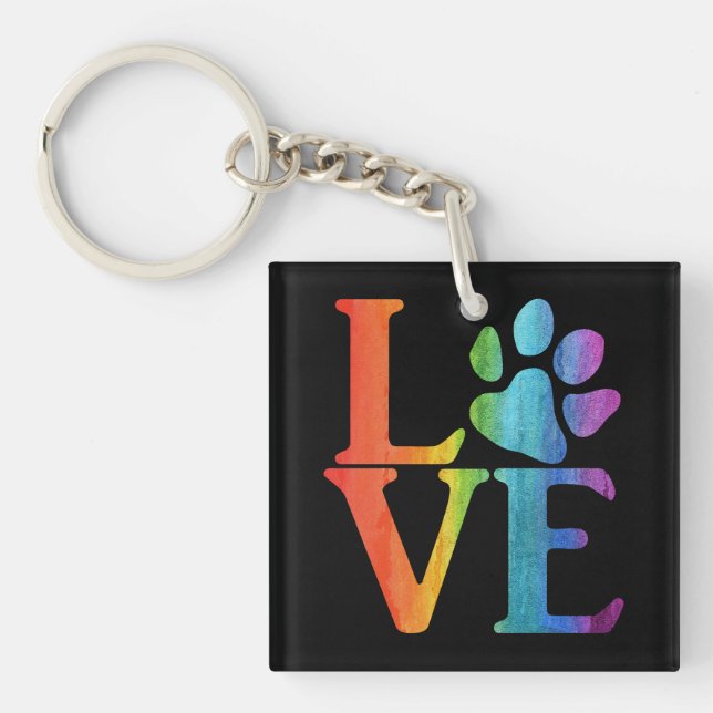 Liebe Paw Classic Rainbow Schlüsselanhänger (Vorderseite)