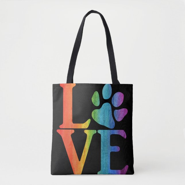 Liebe Paw Classic Rainbow Tasche (Vorderseite)