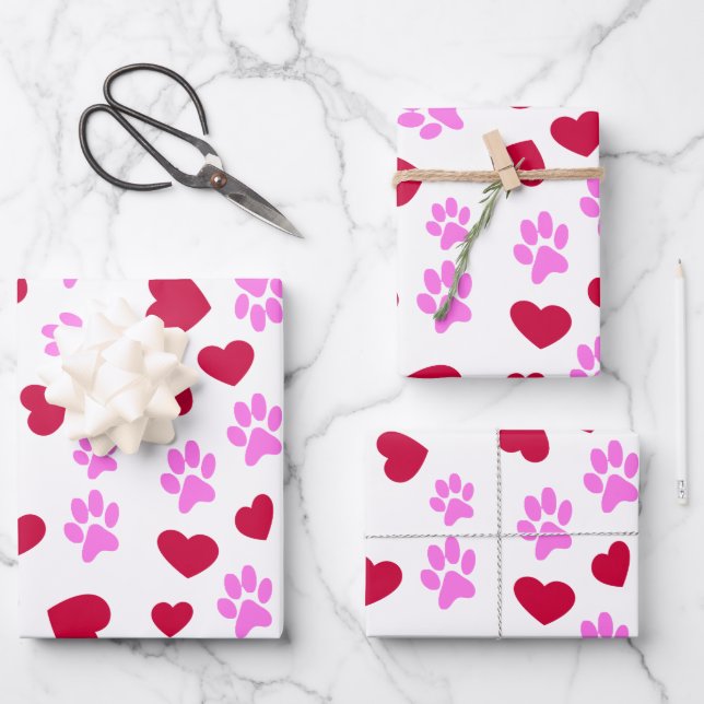 Liebe Paw Druckpapier Geschenkpapier Set (Vorderseite)