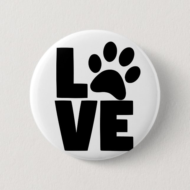 Liebe Paw (Hintergrundfarbe auswählen) Button (Vorderseite)