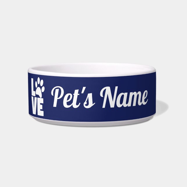 Liebe Paw (Pick-Farbe) Benutzerdefiniertes Tier Napf (Vorderseite)