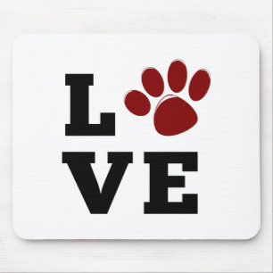 Liebe Paw Print Animal Lover Dog Lover Mousepad