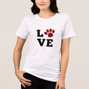 Liebe Paw Print Animal Lover Dog Lover Tri-Blend Shirt