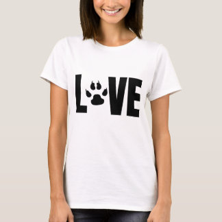 LIEBE Paw Print Fett Black Pod Lover Design T-Shirt