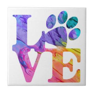 Liebe Paw Print - Geschenke für Hundefreunde Fliese