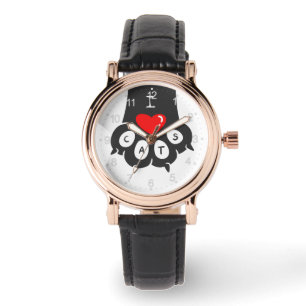 Liebe Paw Print - Hintergrundfarbe auswählen Armbanduhr