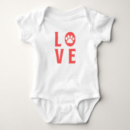 Liebe Paw Print (Katze, Hund, Haustier) Baby Strampler
