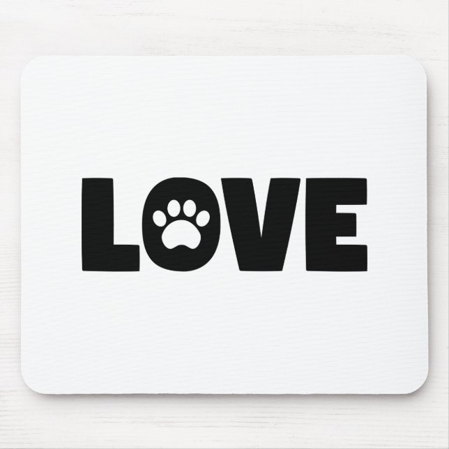 Liebe Paw Print Mousepad (Vorne)