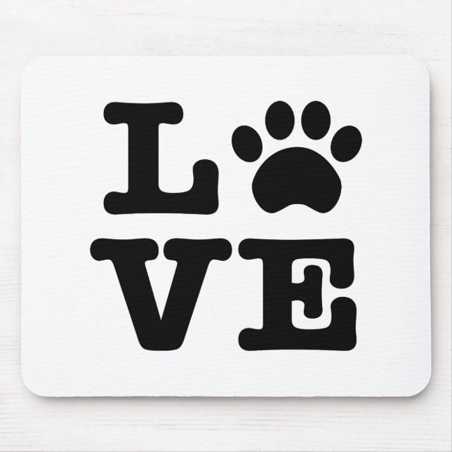 Liebe Paw Print Mousepad (Vorne)
