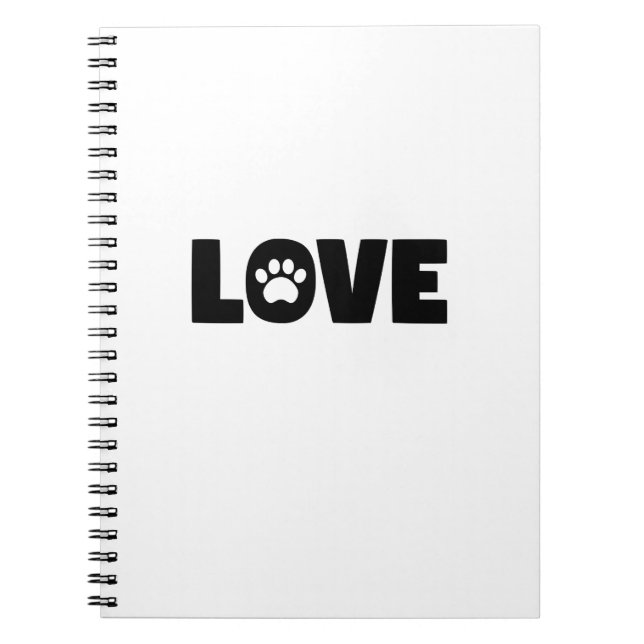 Liebe Paw Print Notizblock (Vorderseite)