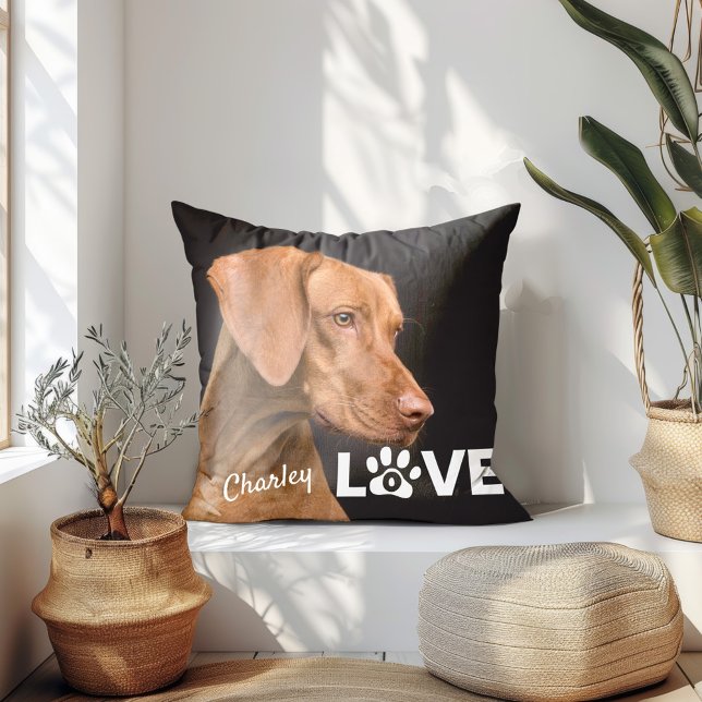 Liebe Paw Print Personalisiert Foto Throw Kissen (Von Creator hochgeladen)