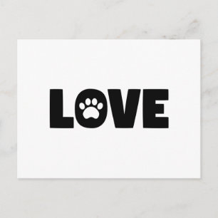 Liebe Paw Print Postkarte