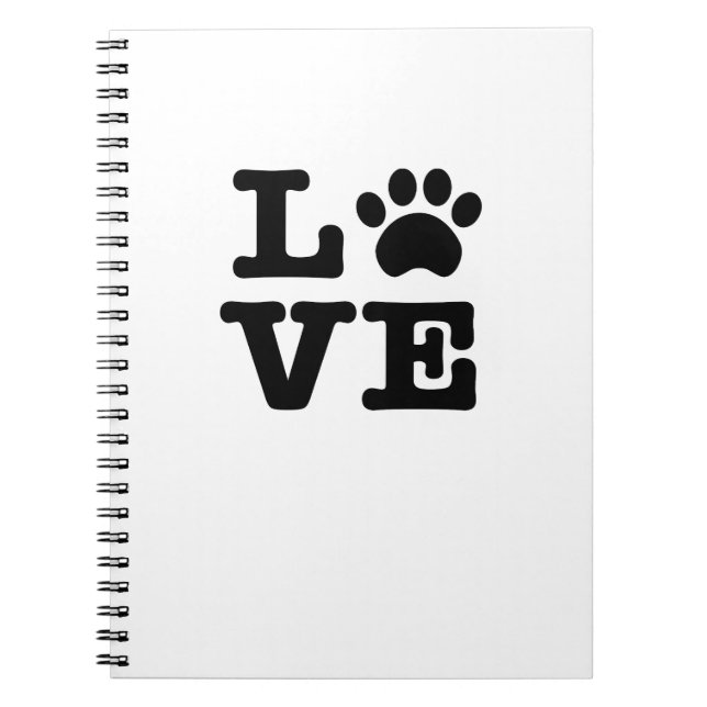 Liebe Paw Print Spiral Notebook Notizblock (Vorderseite)