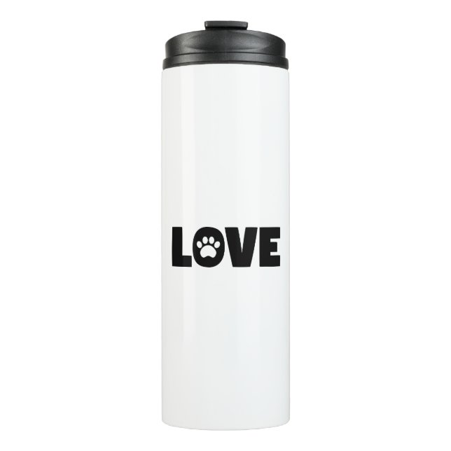 Liebe Paw Print Thermosbecher (Vorderseite)