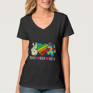 Liebe Peace Autism Pre K Autism Student Lehrerin K T-Shirt