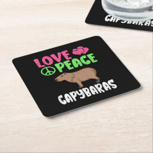 Liebe Peace Capybaras Niedlicher Tiere Capybara Lo Rechteckiger Pappuntersetzer