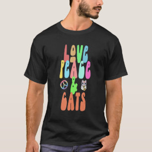 Liebe Peace & Cats Spaß Hippie-Kostüme T-Shirt