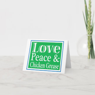 Liebe Peace & Chicken Fett Card Dankeskarte