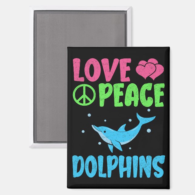 Liebe Peace Delphine Niedliche Meerestiere Dolphin Magnet (Vorderseite/Rückseite)