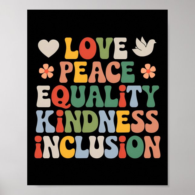 Liebe Peace Diversity Inklusion Equality Black His Poster (Vorne)