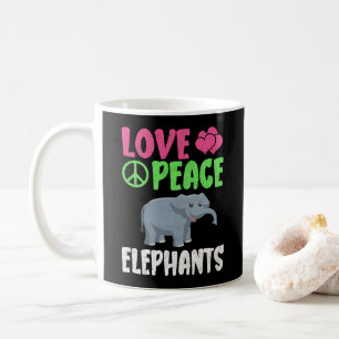 Liebe Peace Elephants Niedlich Zoo Tiere Elefanten Kaffeetasse