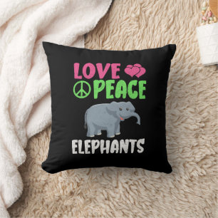 Liebe Peace Elephants Niedlich Zoo Tiere Elefanten Kissen